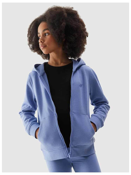 Kids Cardigan Cotton with Hood Blue