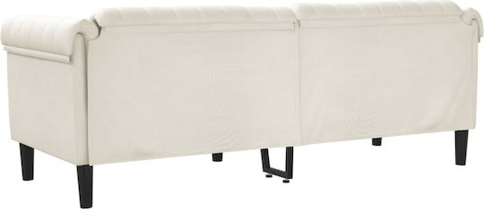 Dreisitzer Samt Sofa Beige 203x77x74cm
