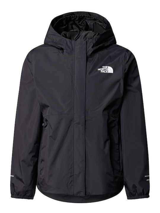 Waterproof Kids' Sports Jacket Long with Hood Black Antora