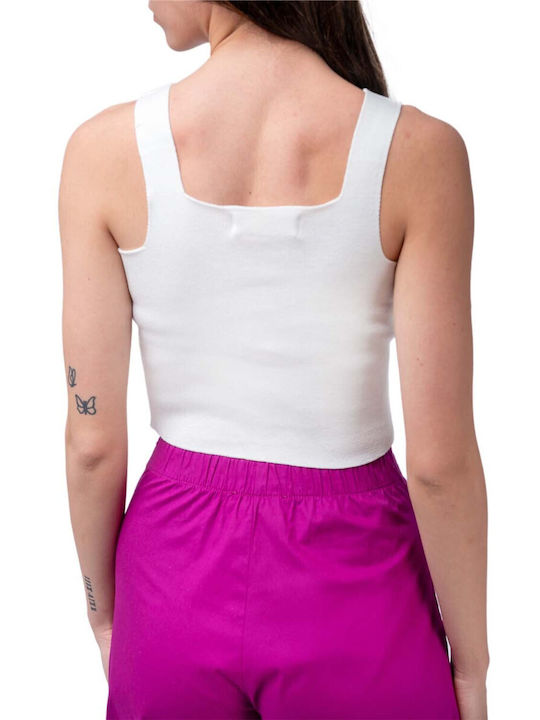 Moutaki Damen Crop Top mit Trägern White