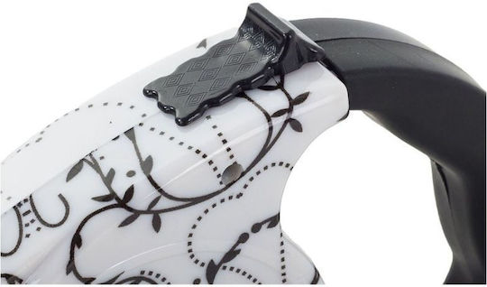 Verk Group Pliabil Lesă/Cordon Câine Curea în culoarea Alb 5m până la 15kg
