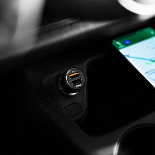 Axagon Auto-Ladegerät 30W Schnellladung mit Anschlüssen: 2xUSB Schwarz Farbe