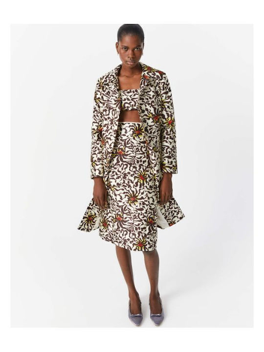 Pencil High-waisted Skirt Brown