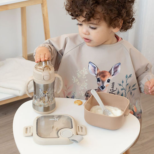 Children's Food Container Spoon 750ml Beige Kiokids 4249