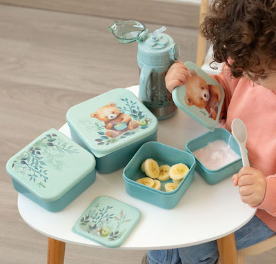 Little Bear Mint Food Containers Set of 4 Kiokids 4187