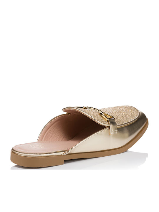 Flat Mules σε Χρυσό Χρώμα