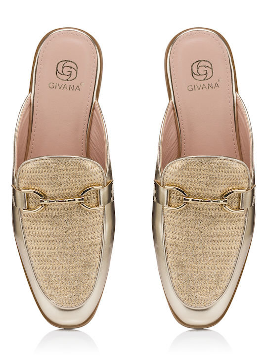 Flat Mules σε Χρυσό Χρώμα