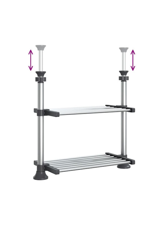 vidaXL Metal Microwave Oven Stand 50x25x50cm Silver