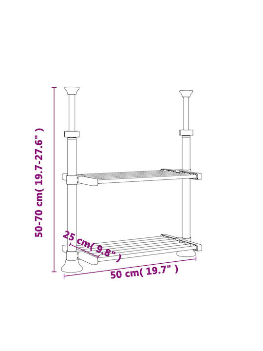 vidaXL Metal Microwave Oven Stand 50x25x50cm Silver