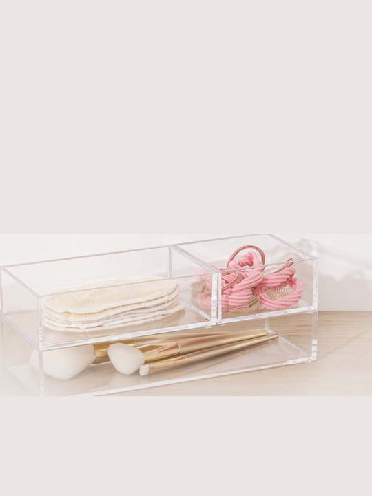 5Five Cosmetics Storage & Organization Base with Dividers Transparent 3 Pieces 25.6x9.5x4.6cm