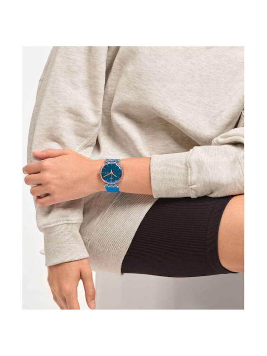 Ρολοι Swatch So29k702-s14 Swatch Transformation Polablue Blue Silicone Strap Unisex