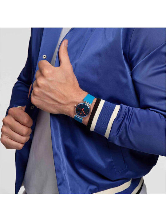 Ρολοι Swatch So29k702-s14 Swatch Transformation Polablue Blue Silicone Strap Unisex