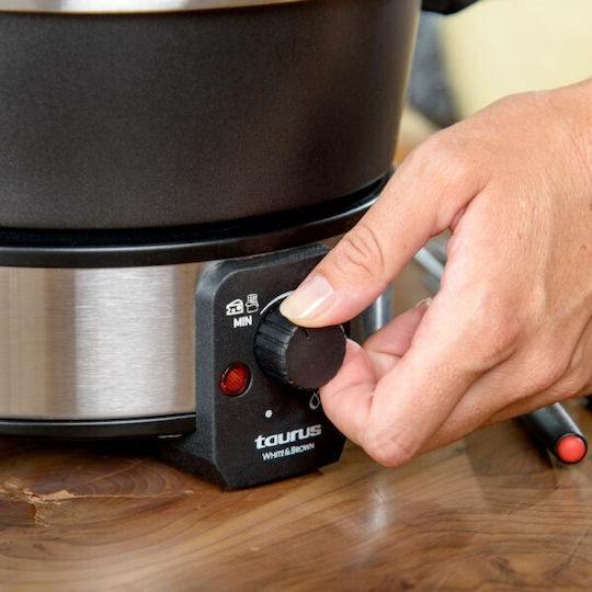Taurus Electric Stainless Steel Fondue Pot Black 15.9x24.1cm