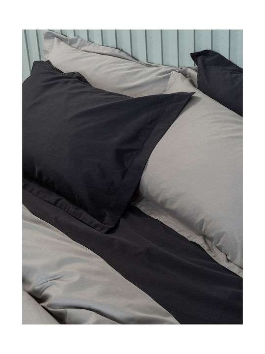 Palamaiki Luxe Sateen Pillowcase Set Oxford Black 50x75cm.