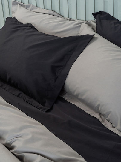 Palamaiki Luxe Sateen Pillowcase Set Oxford Black 50x75cm.
