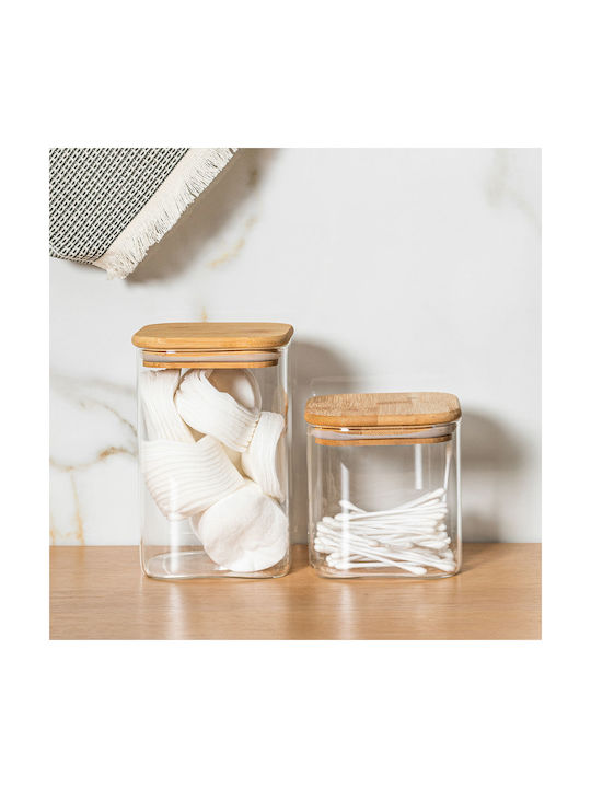 Estia Essentials Vase General Use with Lid Glass Transparent 950ml