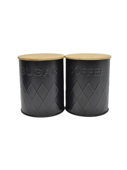 Ankor Vase Coffee with Lid Metallic Black 10x10x13cm