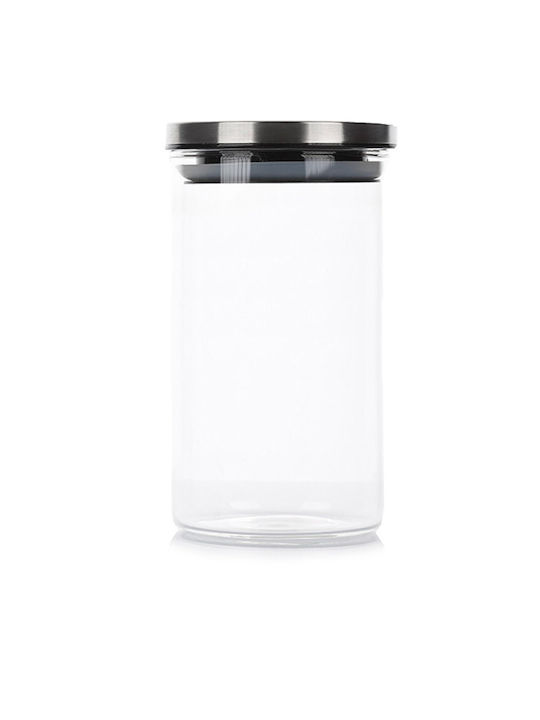 ArteLibre ArteLibre Lebensmittelgläser & Behälter Getreideglas mit luftdichtem Deckel Metallisch Transparent 1900ml Stück