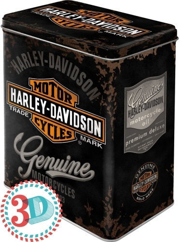 Nostalgic Art Harley Davidson Кутия За Обща Употреба С Капак Металик Черна 10x14x20см