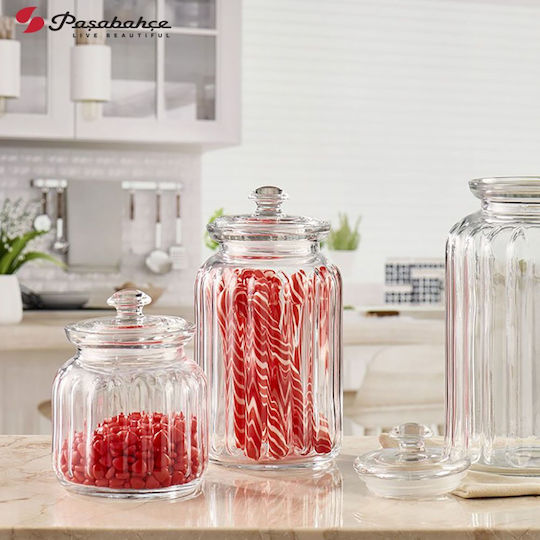 Espiel Viva General Use Vase with Lid Glass Transparent 1500ml
