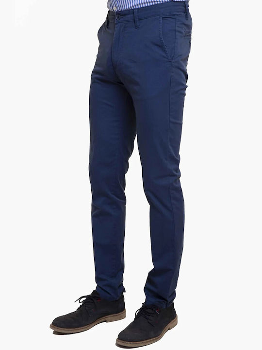 The Bostonians Men's Trousers Chino Elastic in Regular Fit Royal Blue
