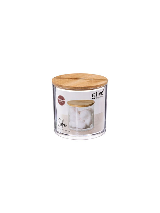 5Five Vase General Use with Lid Plastic Transparent 9.7x9.7x9.6cm