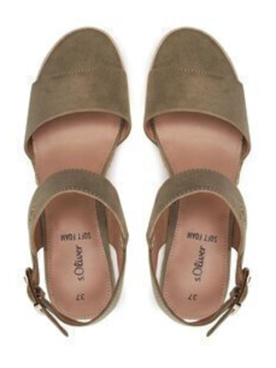 Damenplattformen Khaki