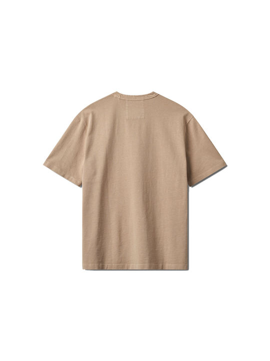 Gabba Nigel Boxy T-shirt Bărbătesc cu Mânecă Scurtă beige