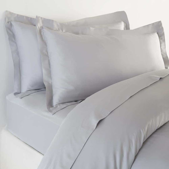 Douceur d'Intérieur Σεντόνι Υπέρδιπλο με Λάστιχο 160x200εκ. Γκρι