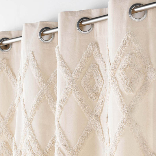 Curtain with Grommets L-c Athena Beige 140x240cm