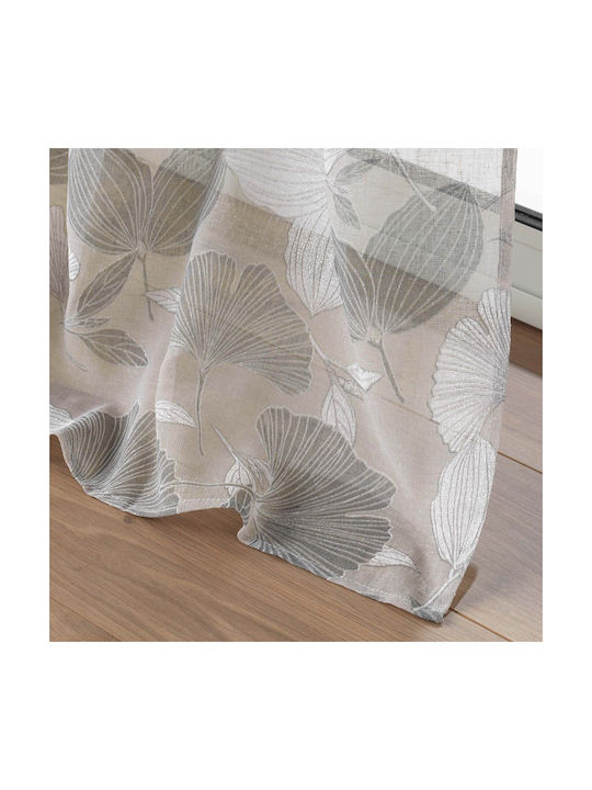 Flamingo Perdea Cu Capse L-c Ginko Bej 140x280cm