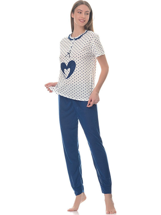 Cool Sommer Damen Pyjama-Set Blue