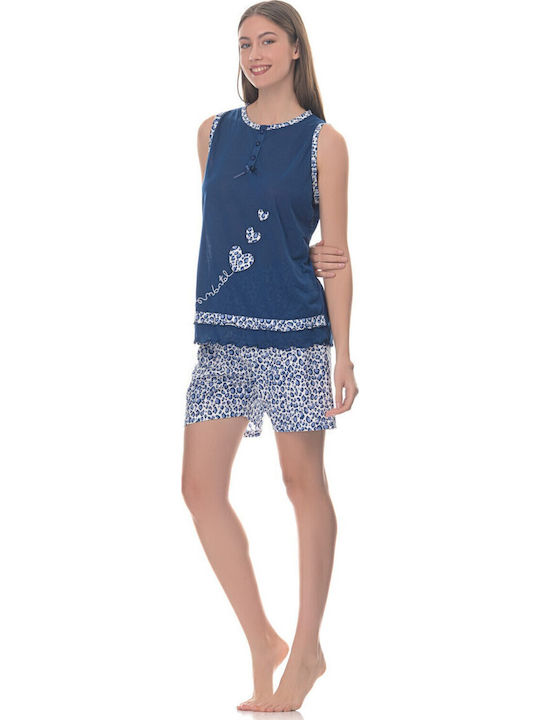 Cool Sommer Damen Pyjama-Set Blue