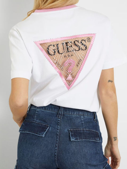 Γυναικείο Oversized T-shirt με Διαφάνεια Λευκό