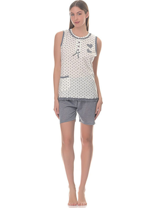 Cool Sommer Damen Pyjama-Set Gray