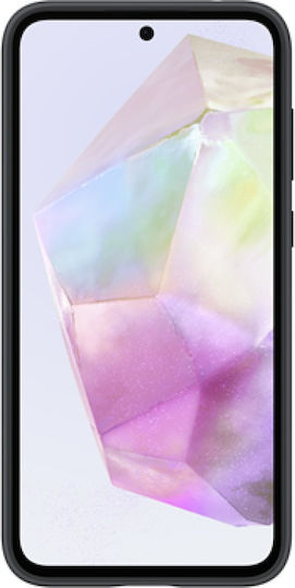 Samsung Umschlag Rückseite Silikon / Kunststoff mit Kartenhalter Schwarz (Galaxy A35)