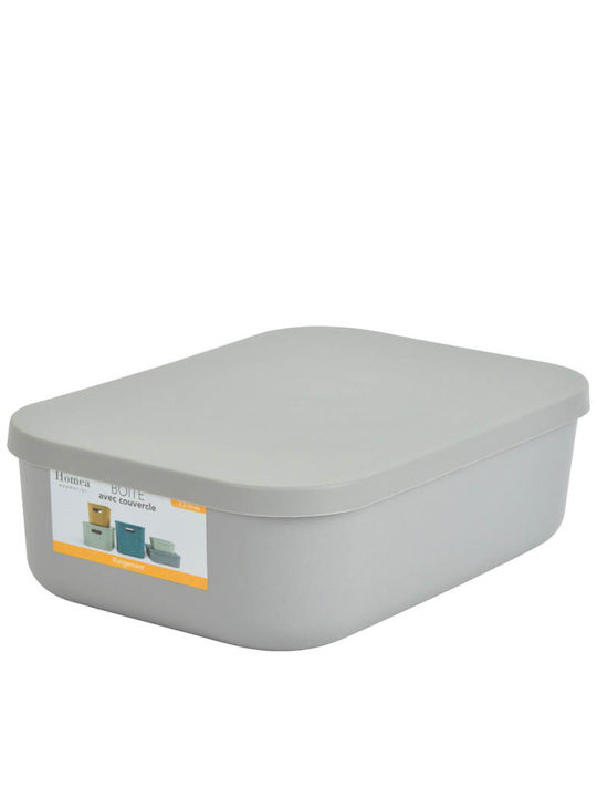 Plastic Storage Box with Lid Gray 25x17.5x7.6cm 1pcs
