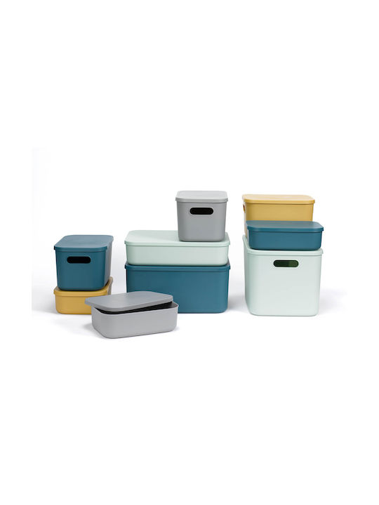 Plastic Storage Box with Lid Green 25x17.5x7.6cm 1pcs