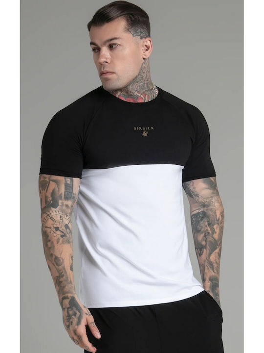 Sik Silk T-shirt Bărbătesc cu Mânecă Scurtă Negru