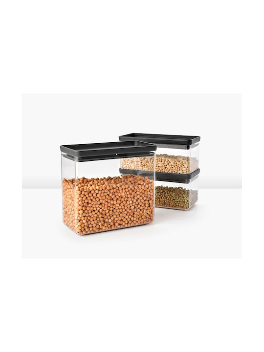 Brabantia Set of 3pcs Jars General Use with Lid Plastic Gray 1500ml