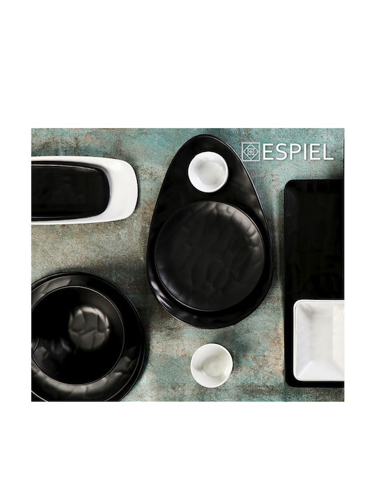 Espiel Wavy Matte Servierplatte Oval Kunststoff Schwarz 28x18cm 6Stück