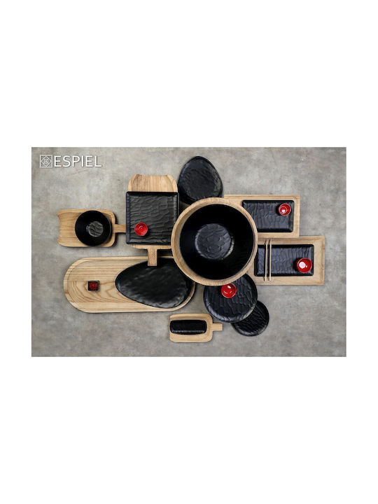 Espiel Servierschüssel Rund aus Melamin Schwarz mit Durchmesser 17cm