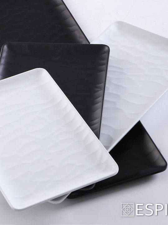 Espiel Wavy Matte Servierplatte Rechteckig Kunststoff Schwarz 53x16.2cm 6Stück