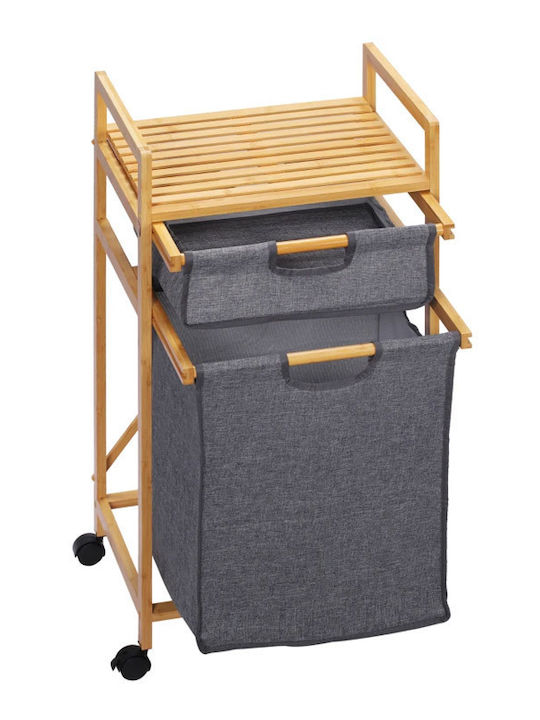 HomCom Bamboo Laundry Basket Brown