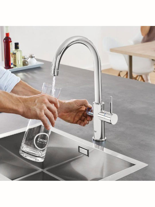 Grohe Αναμεικτική Μπαταρία Μπανιέρας Πλήρες Σετ Μπλε