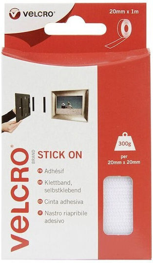 Velcro Stick Οn White Selbstklebend Klettverschluss-Band Weiß 20mmx2.5m 1Stück Velcro Stick Οn White Selbstklebend Klettverschluss-Band Weiß 20mmx2.5m 1Stück