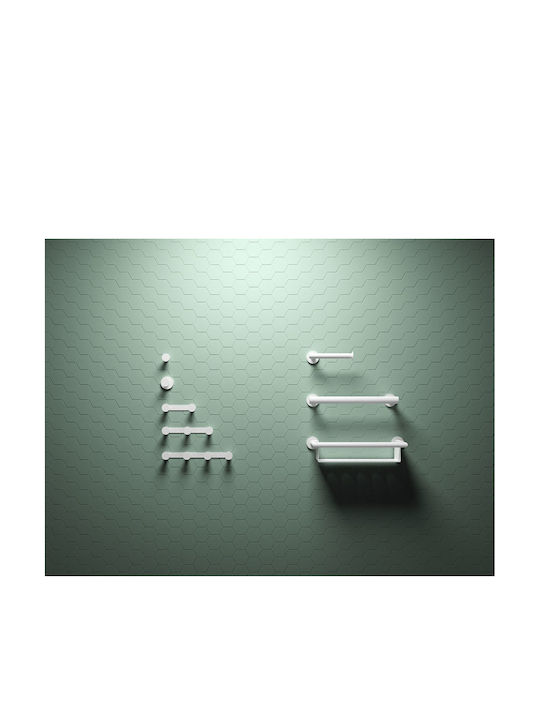 Verdi Omicron Wall Mounted Bathroom Shelf Glass 40x12.5x4.4cm White