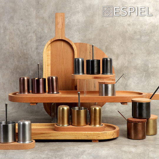 Espiel Salt and Pepper Set Inox with Stand Silver 2pcs