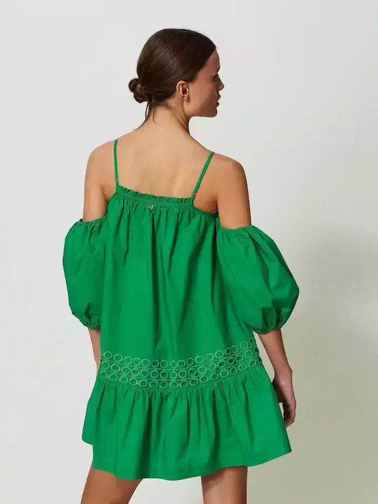 Лятна Mini Рокля С Волани Fern Green