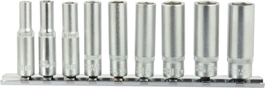 Geko Căpăcei Hexagonali cu Patrat de Prindere 1/4" Set 9buc